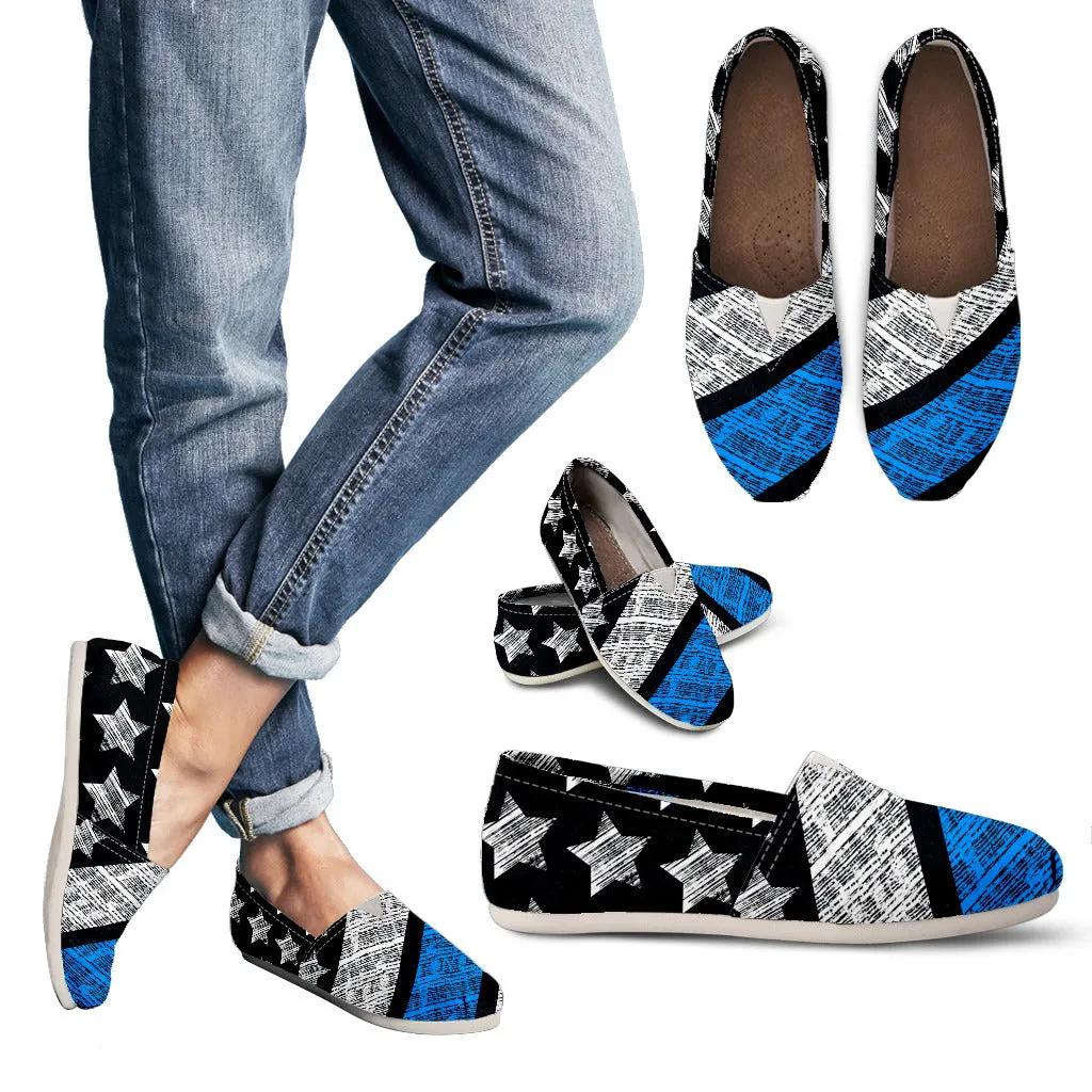 Blue Lives Matter Women's Casual Canvas Shoes
