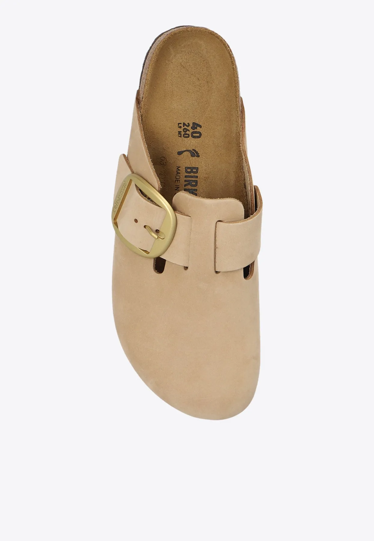 Boston Big Buckle Leather Clogs