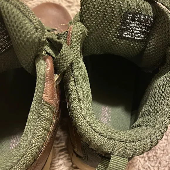 Boy Toddler Shoes Brown With Green Lace RBX US size 13
