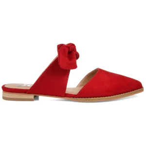 Brinley Co. Womens Bow Accent Slip-on Flat, Red 9.5 Regular US