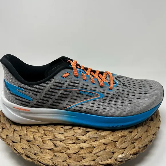 BROOKS Hyperion Running Shoes Grey Atomic Blue Scarlet Size 14