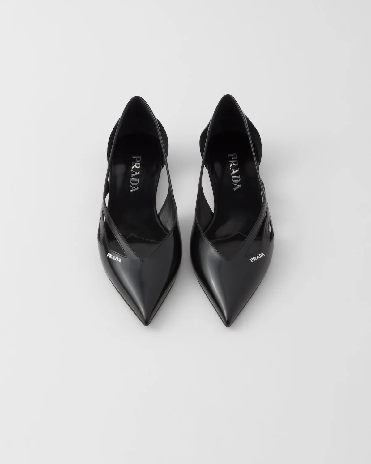 Brushed Leather Cut-Out Ballerinas