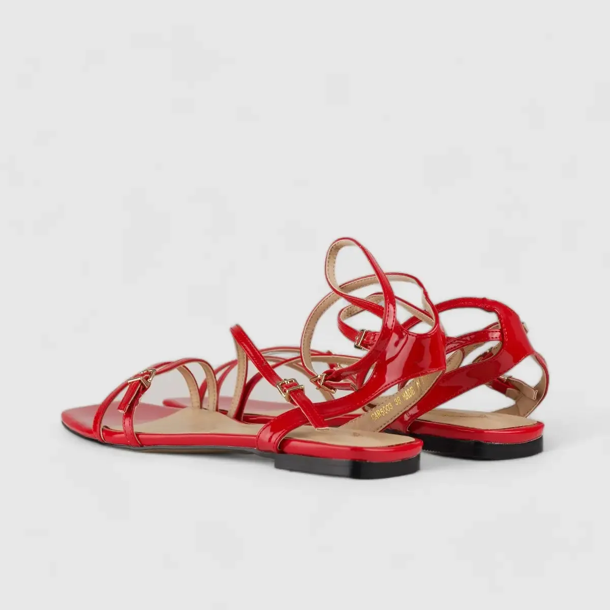 Bulbul Flat Sandal Red Car5003