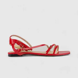 Bulbul Flat Sandal Red Car5003