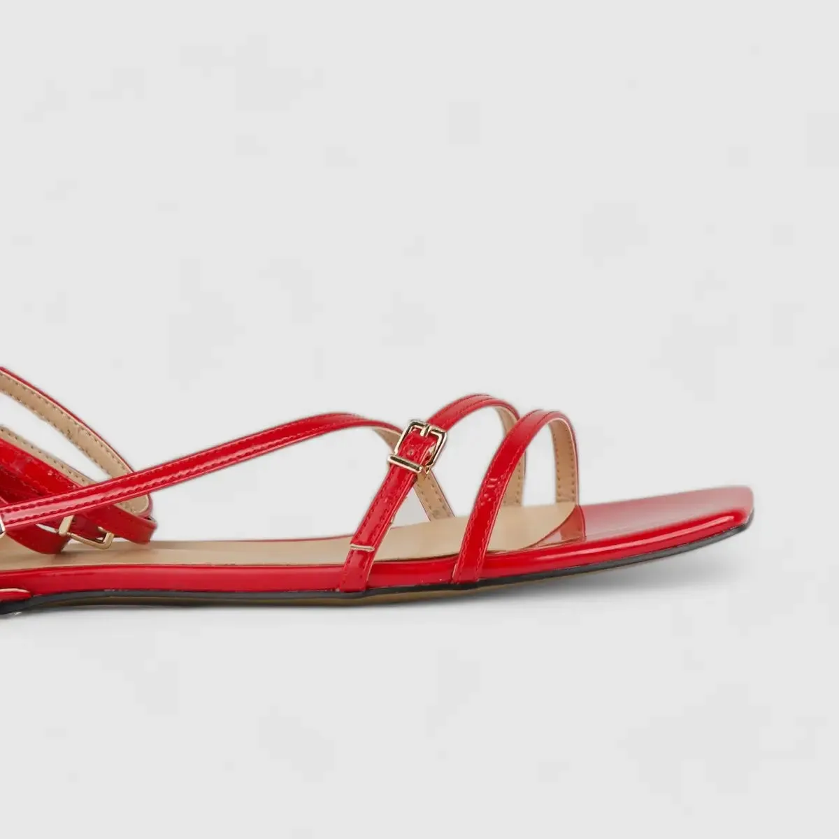 Bulbul Flat Sandal Red Car5003