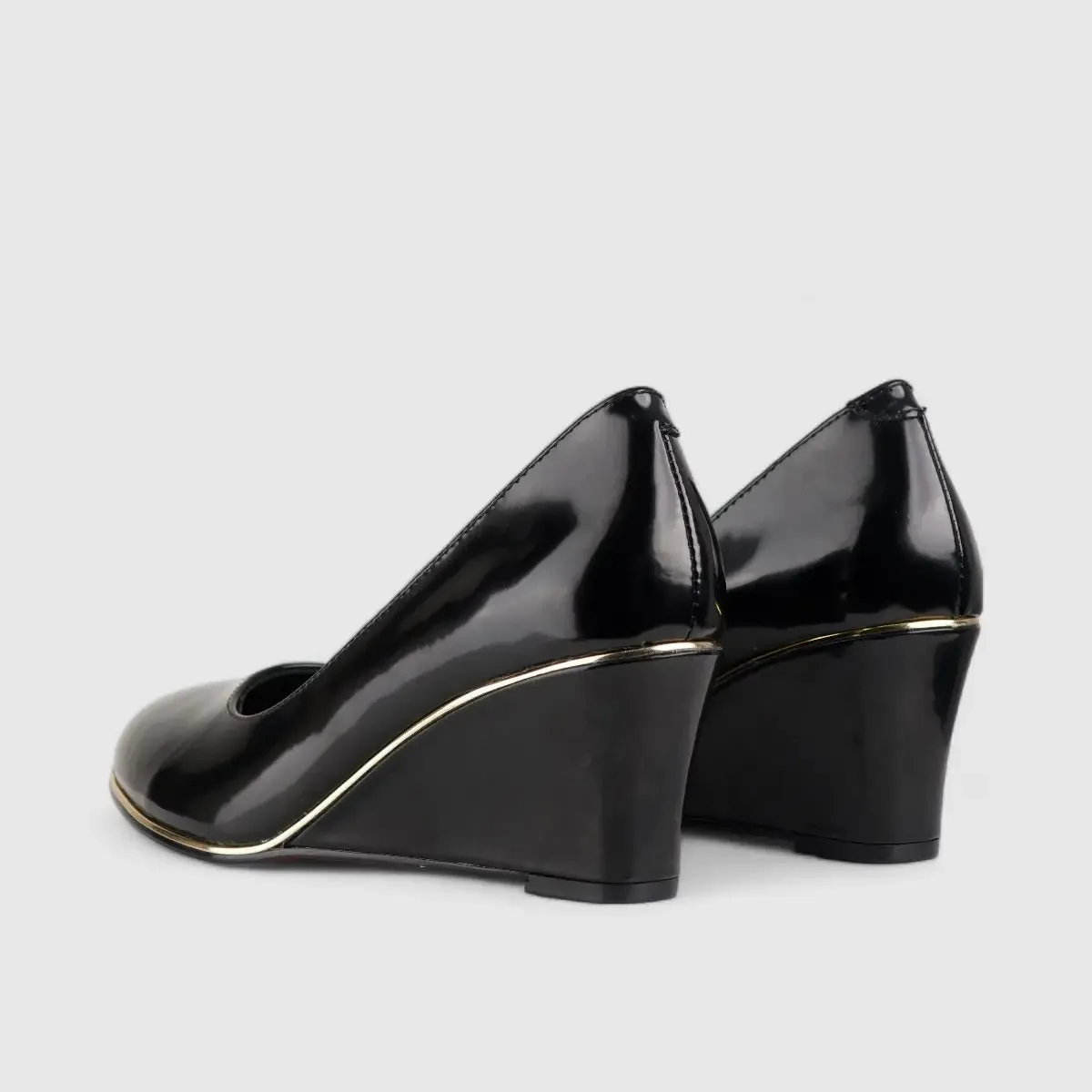 Bulbul Leather Wedge Black LAR6003