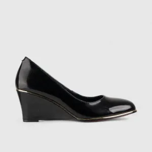Bulbul Leather Wedge Black LAR6003