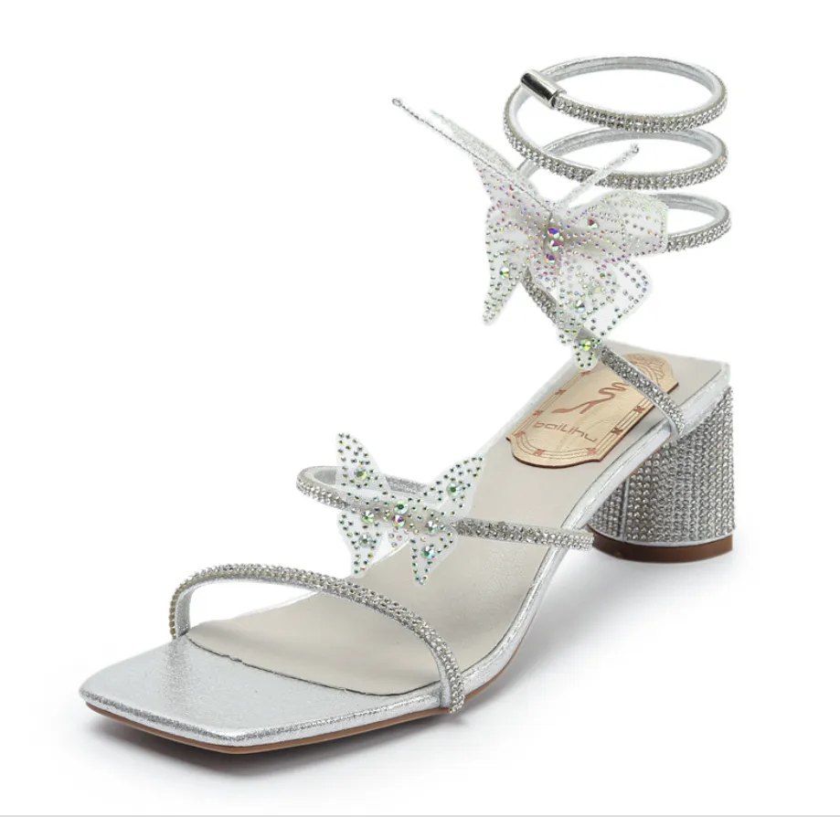 BUTTERFLY RHINESTONE HEELS