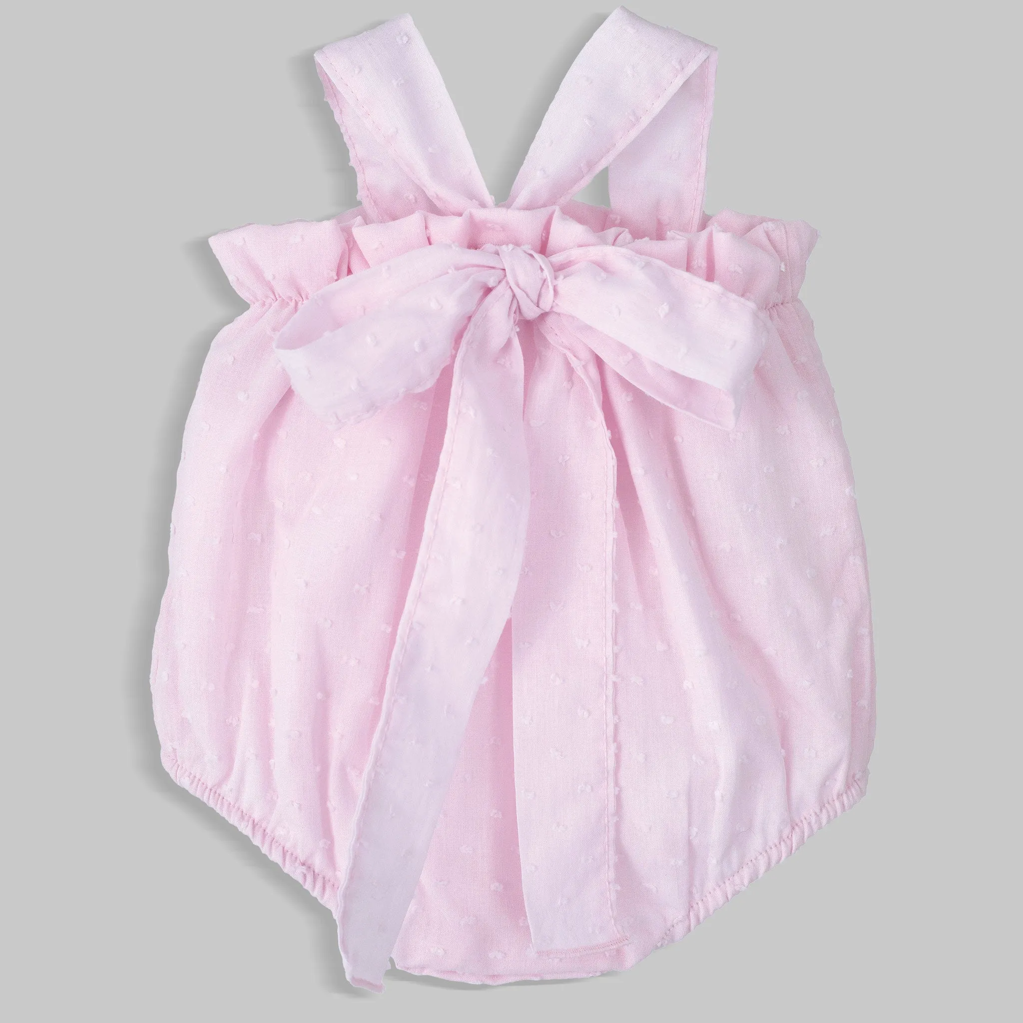 Calamaro Baby Girls Pink Cotton Romper – Lightweight Summer Outfit