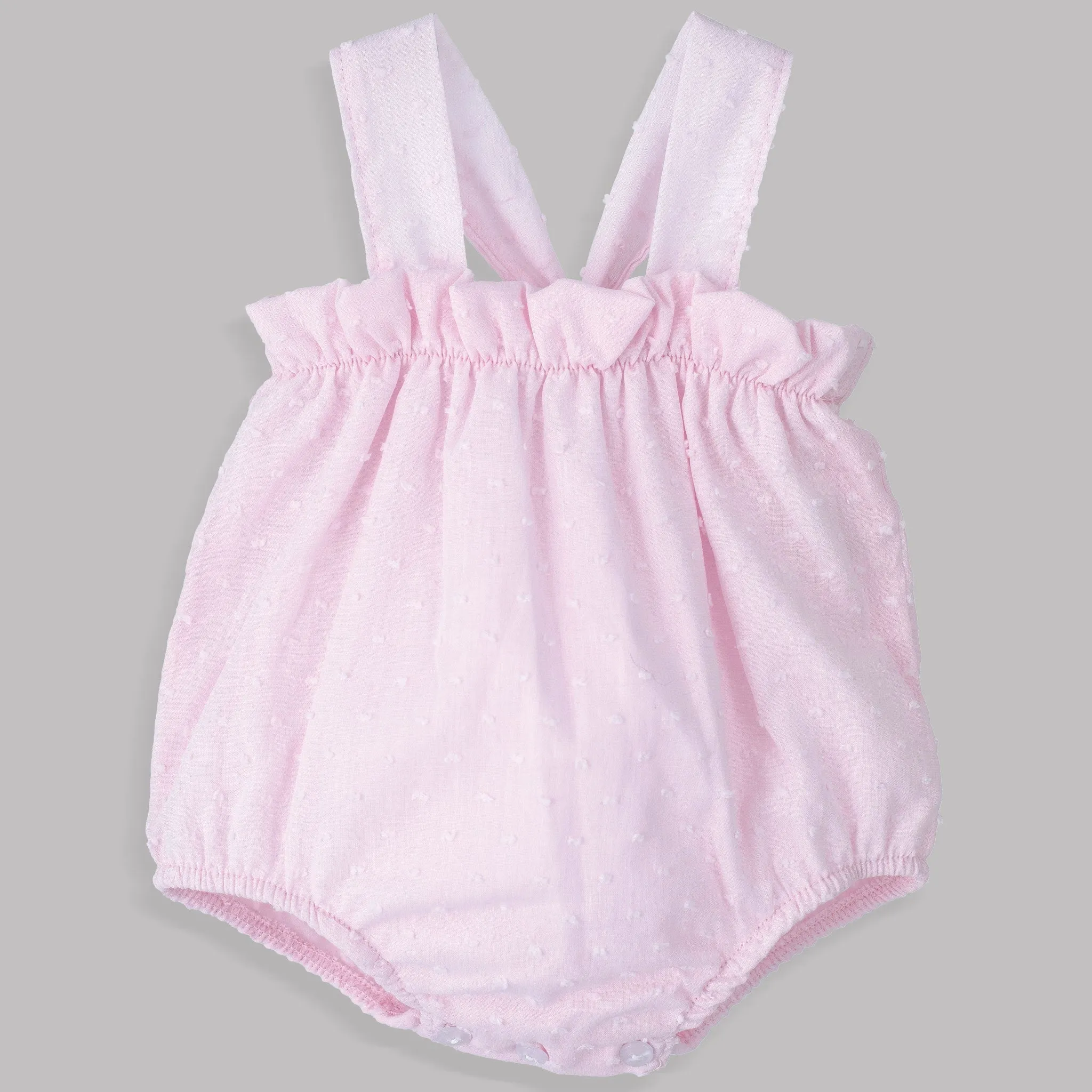 Calamaro Baby Girls Pink Cotton Romper – Lightweight Summer Outfit