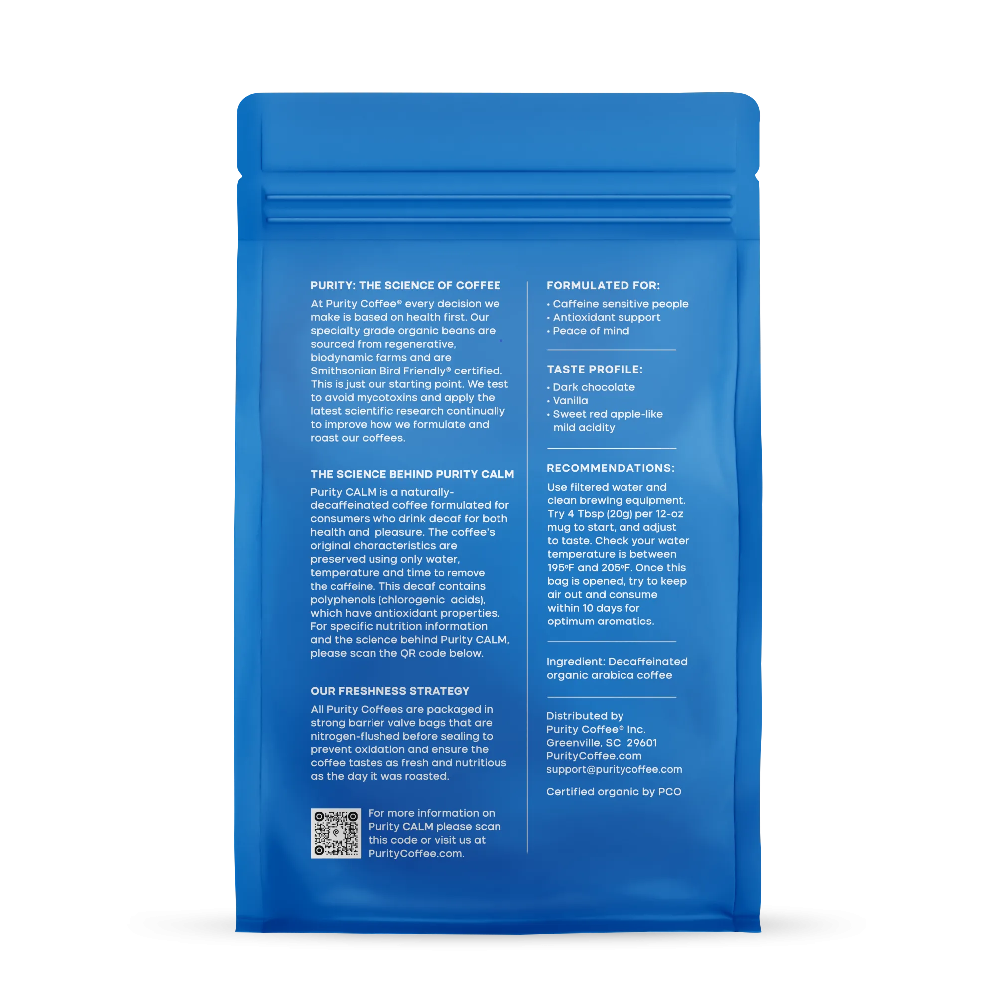 CALM: Decaf *Ground* Coffee - 12oz Bag