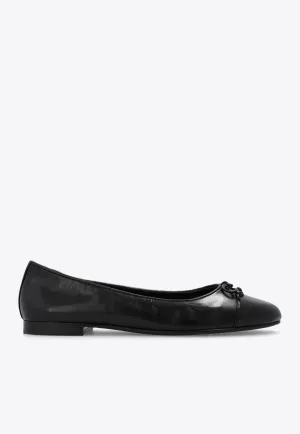 Cap-Toe Calf Leather Ballet Flats
