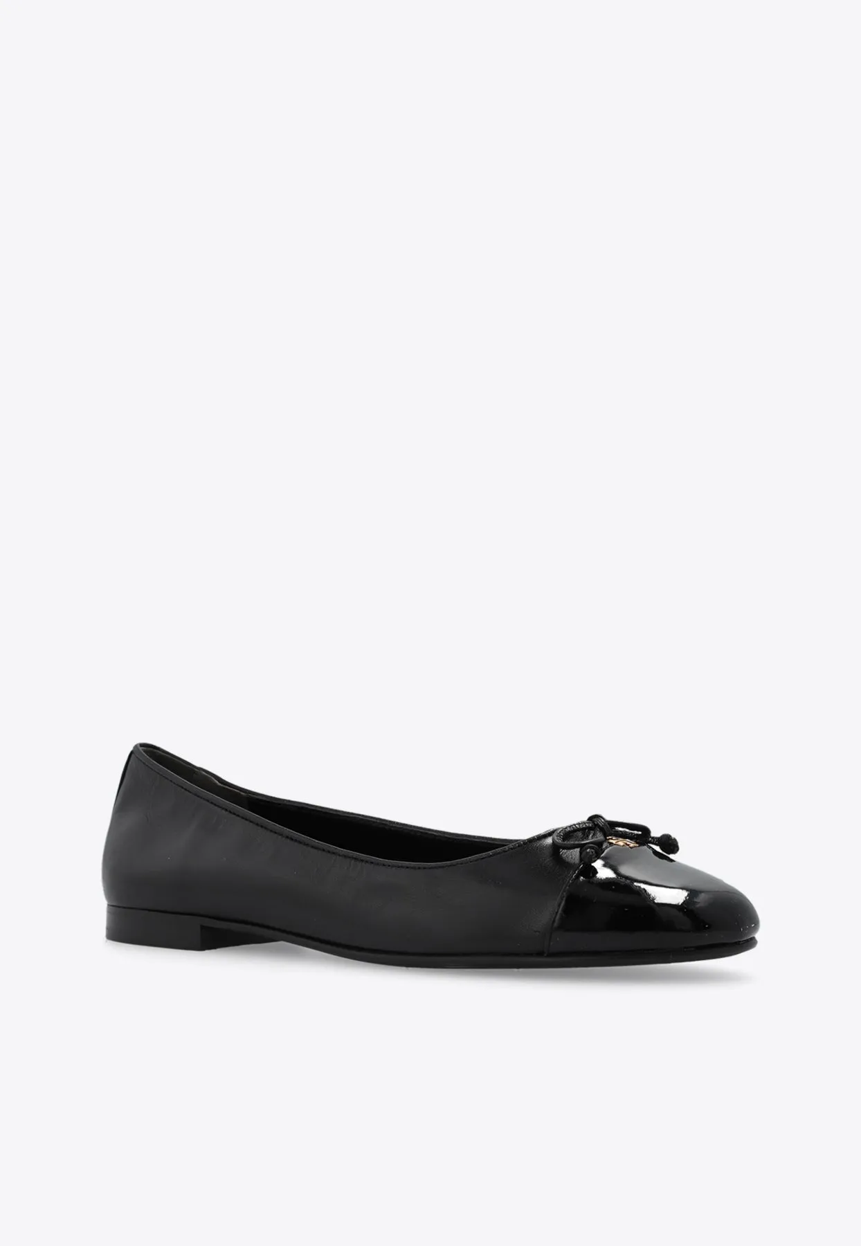 Cap-Toe Calf Leather Ballet Flats