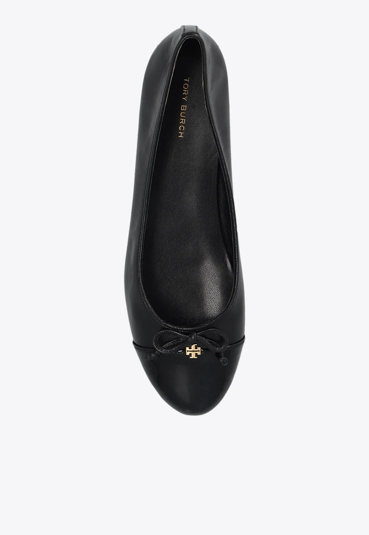 Cap-Toe Calf Leather Ballet Flats