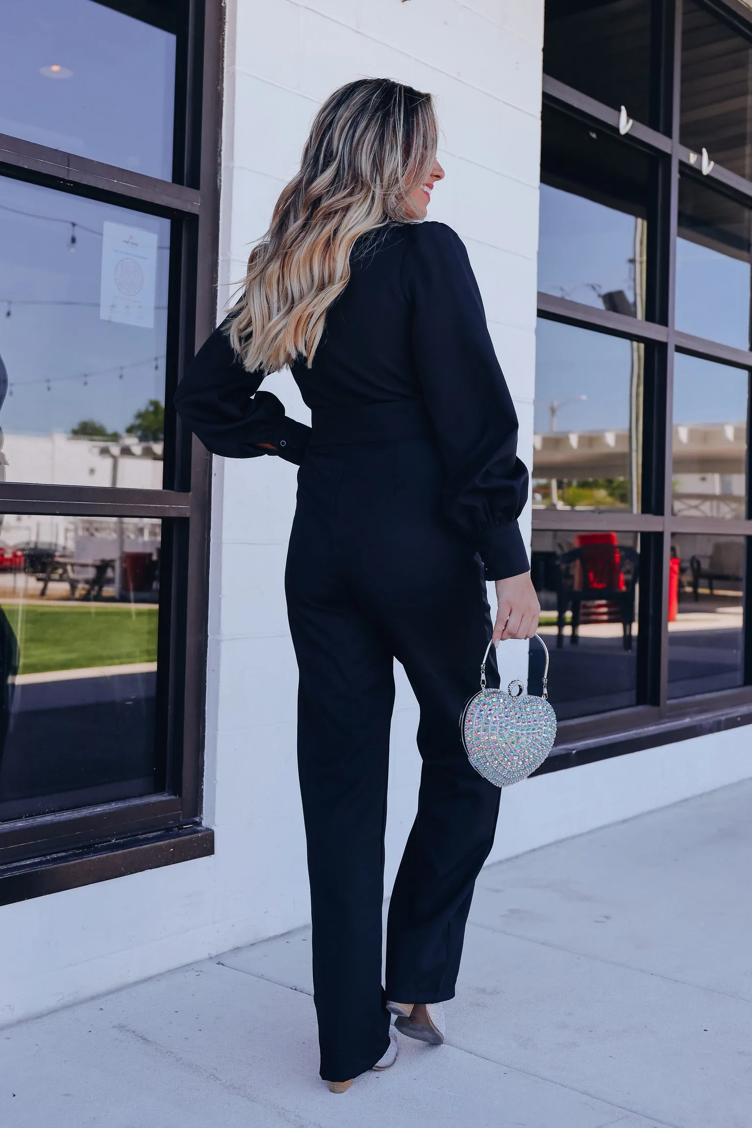Catrina Cut-Out Belted Jumpsuit - Black