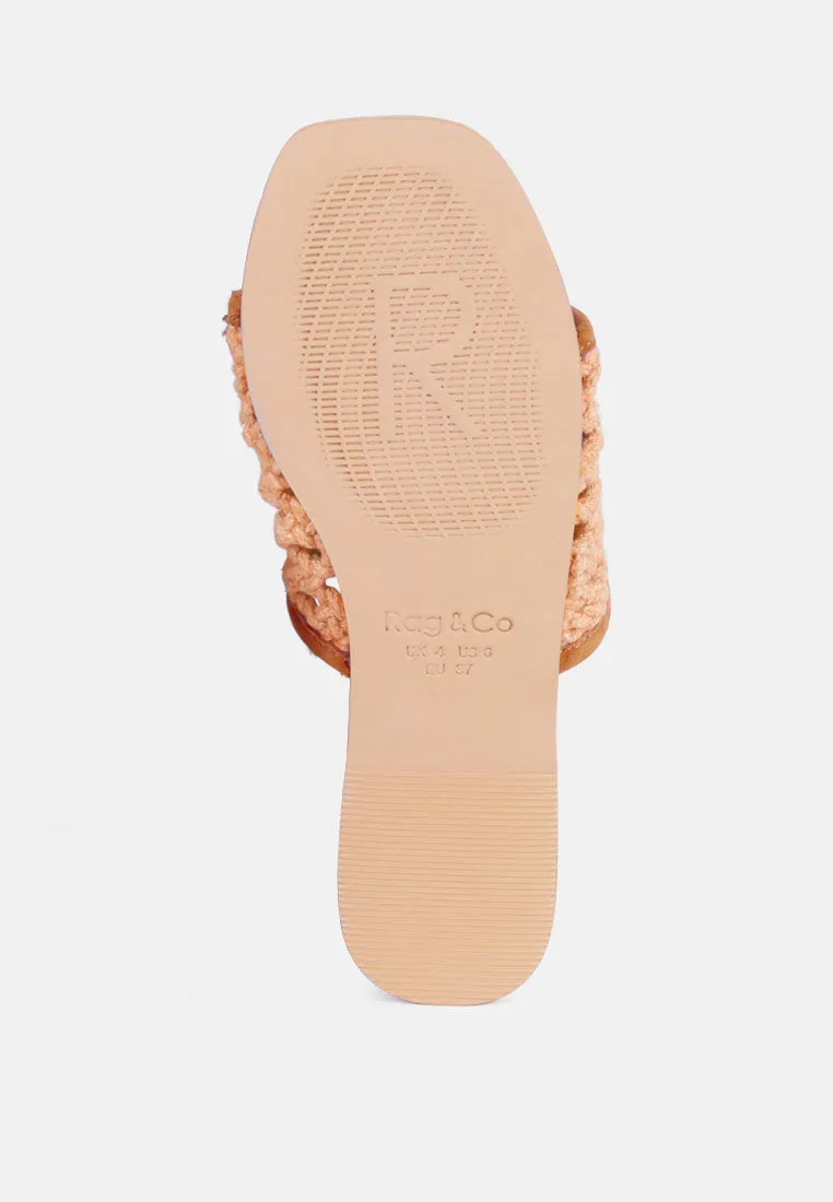 Cedar Handwoven Natural Tassel Flats By Ruw
