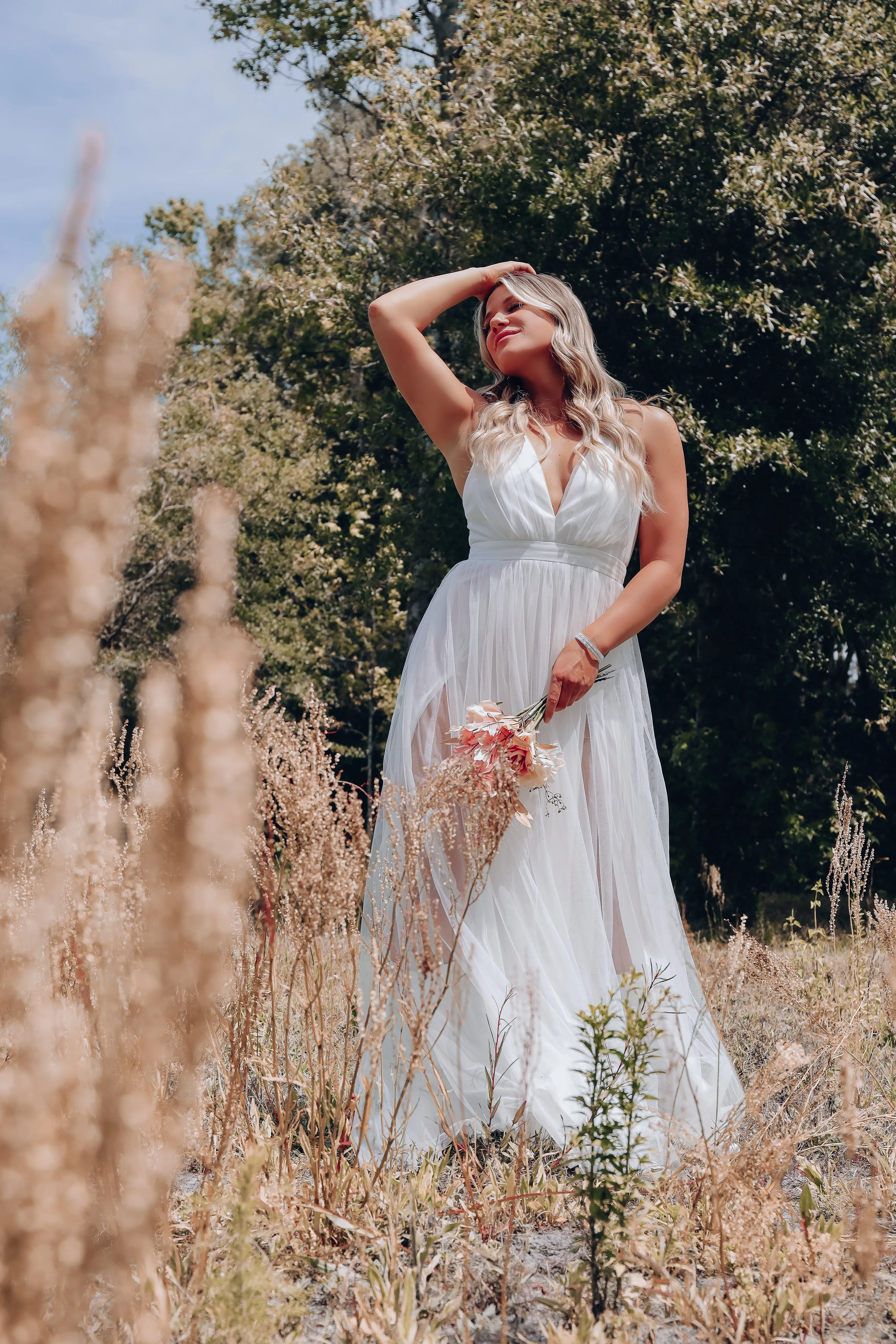 Champagne Clouds Tulle Gown - Ivory