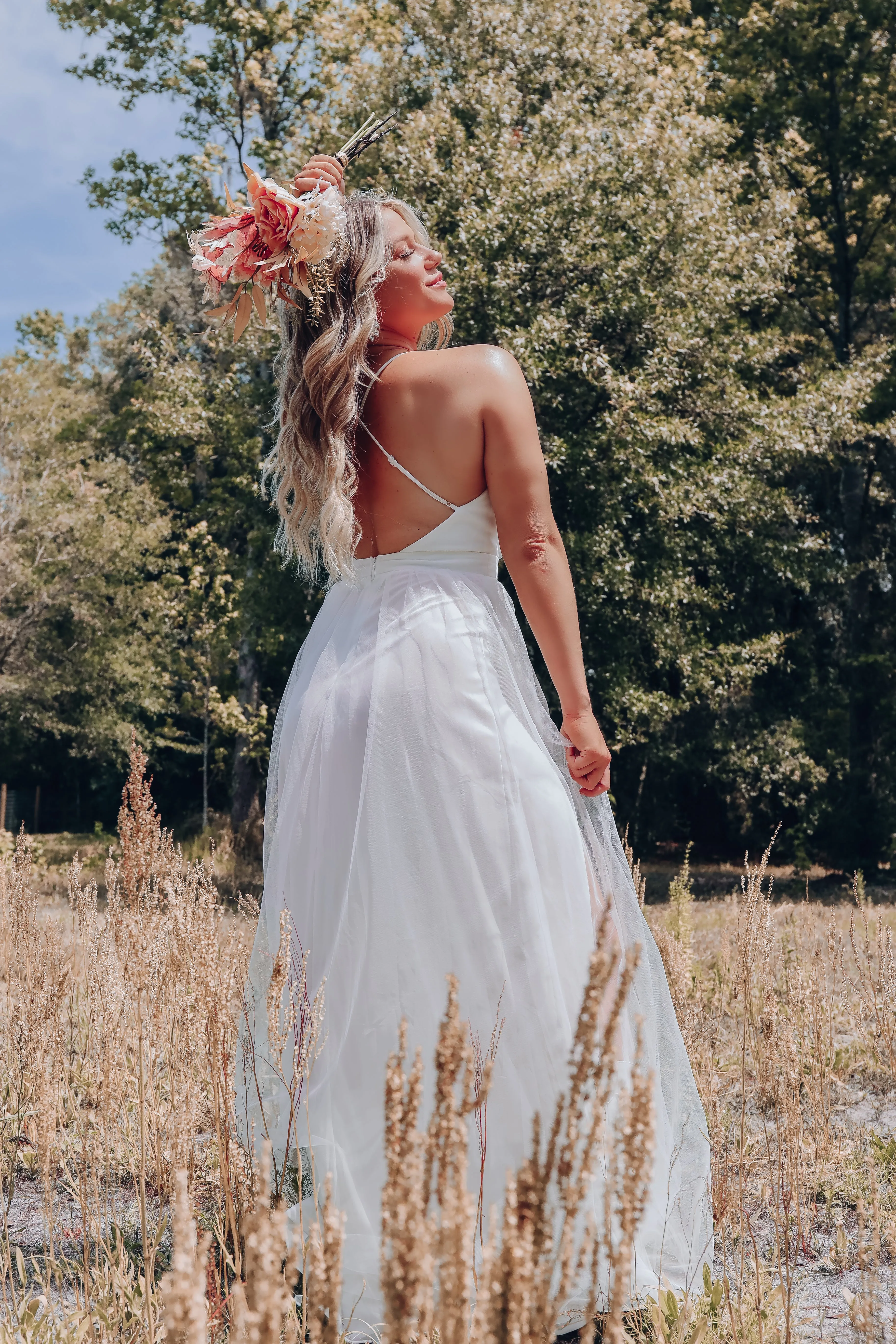Champagne Clouds Tulle Gown - Ivory