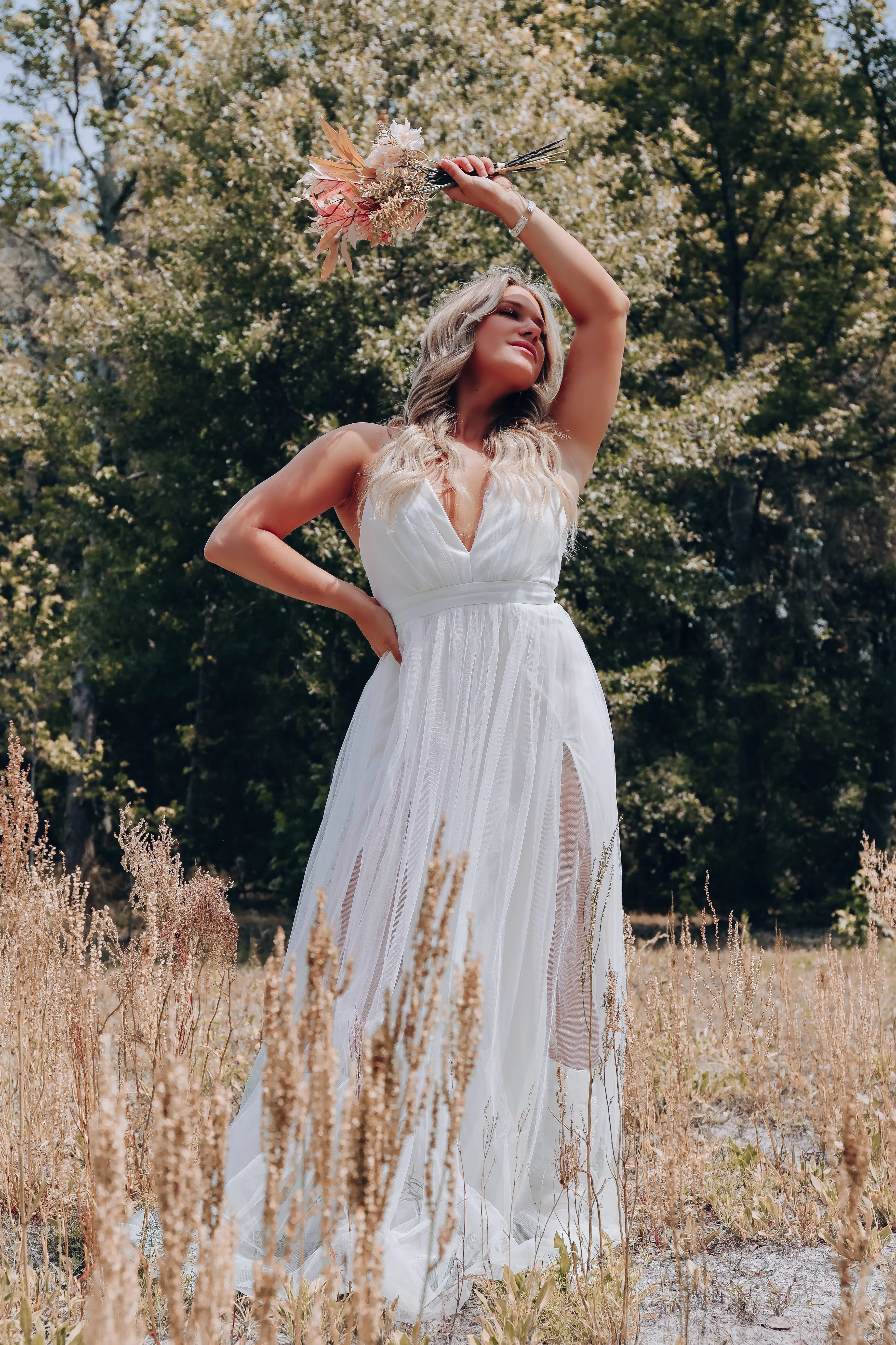 Champagne Clouds Tulle Gown - Ivory