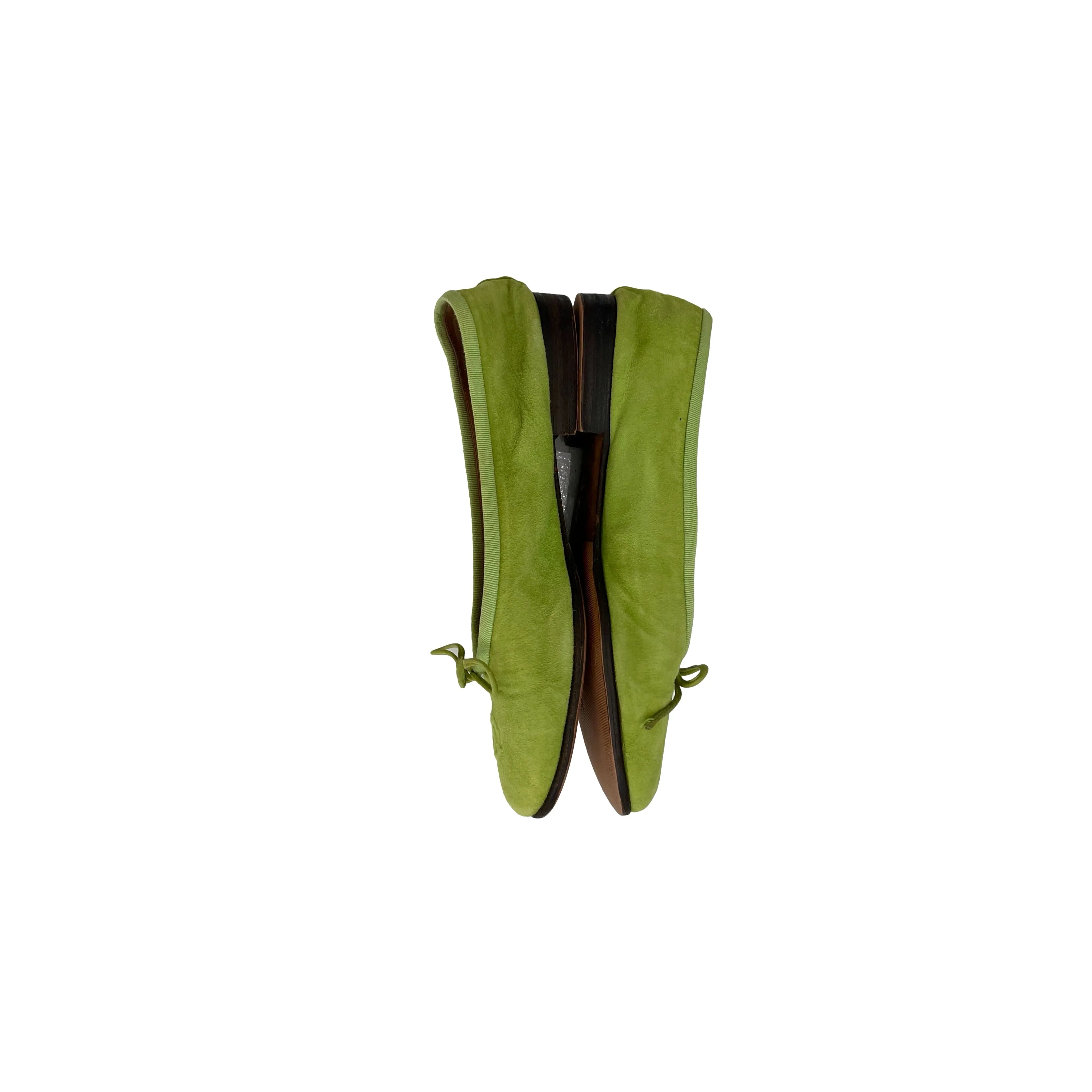 Chanel Lime Green Suede Flats