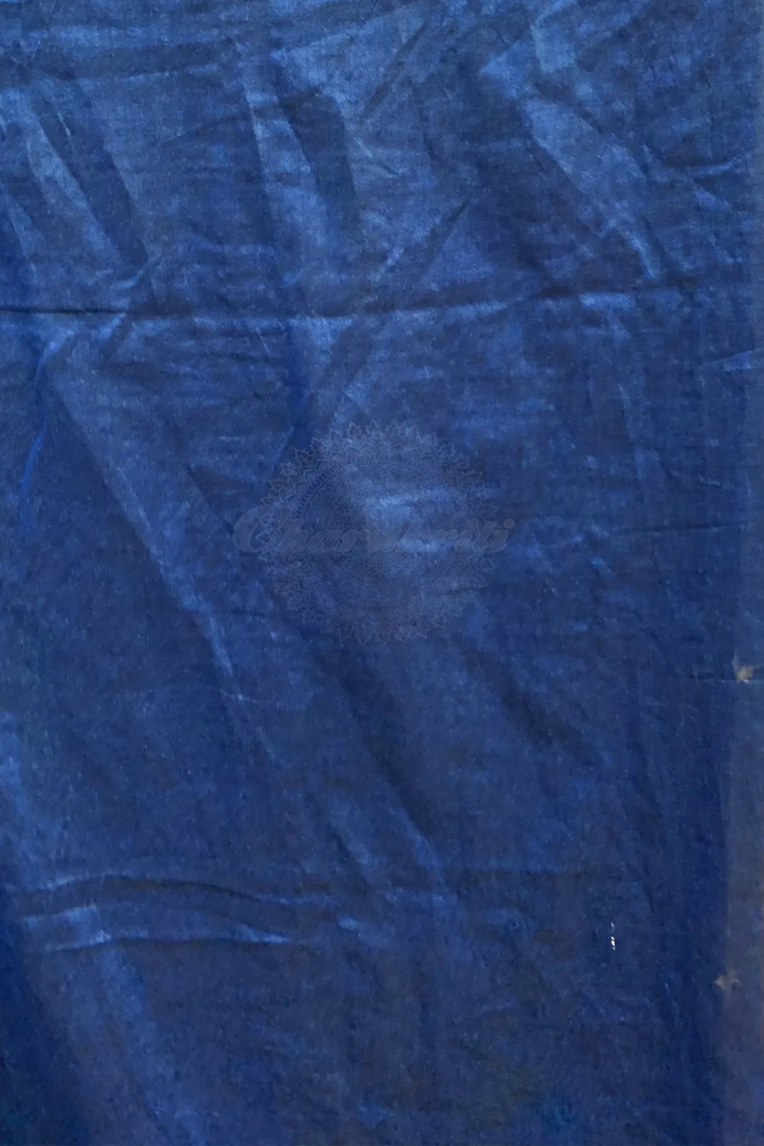 CHARUKRITI Royal Blue Unstitched Blouse Piece Khadi Handloom Saree