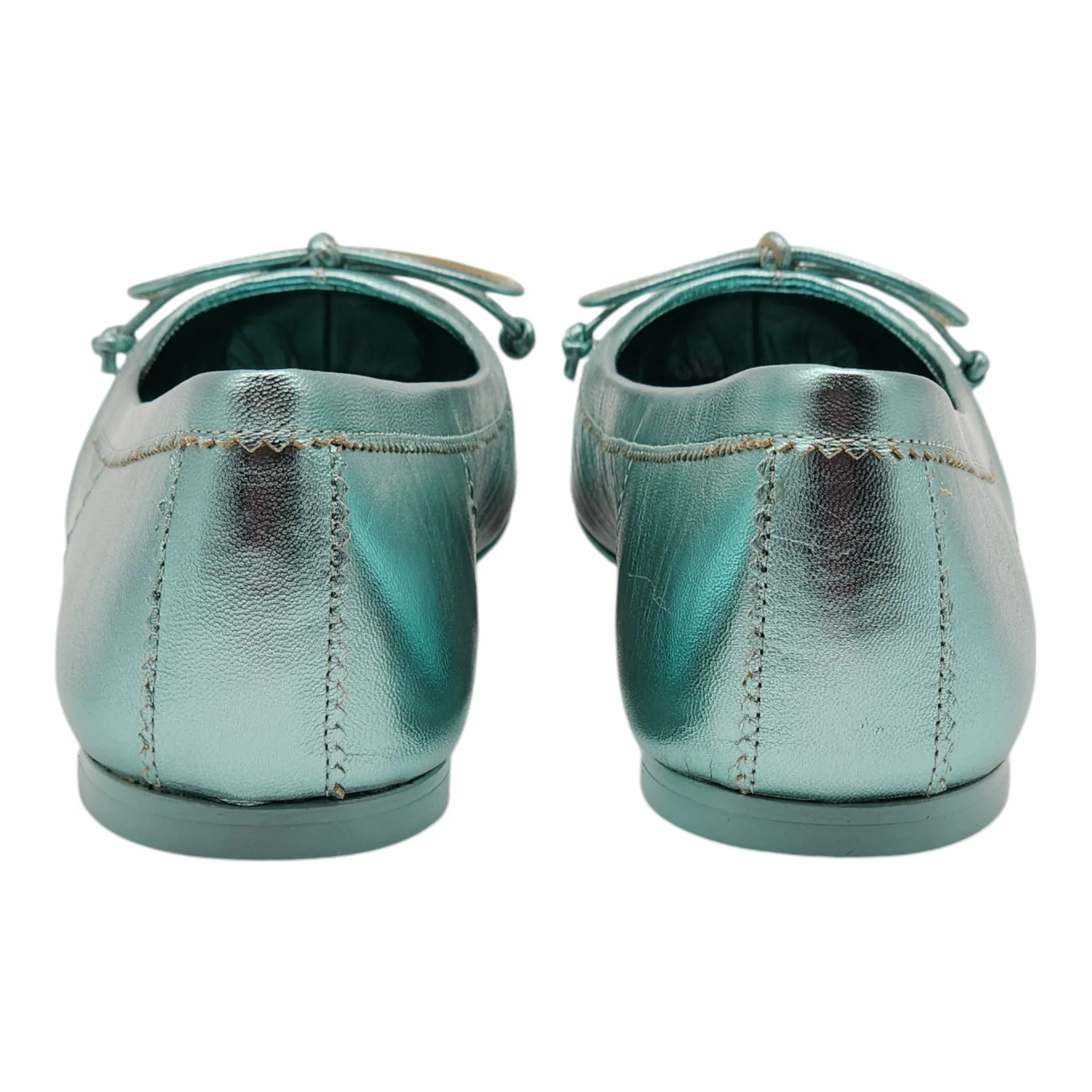 Christian Louboutin Mamadrague Ballet Flats - Leather - Green 37