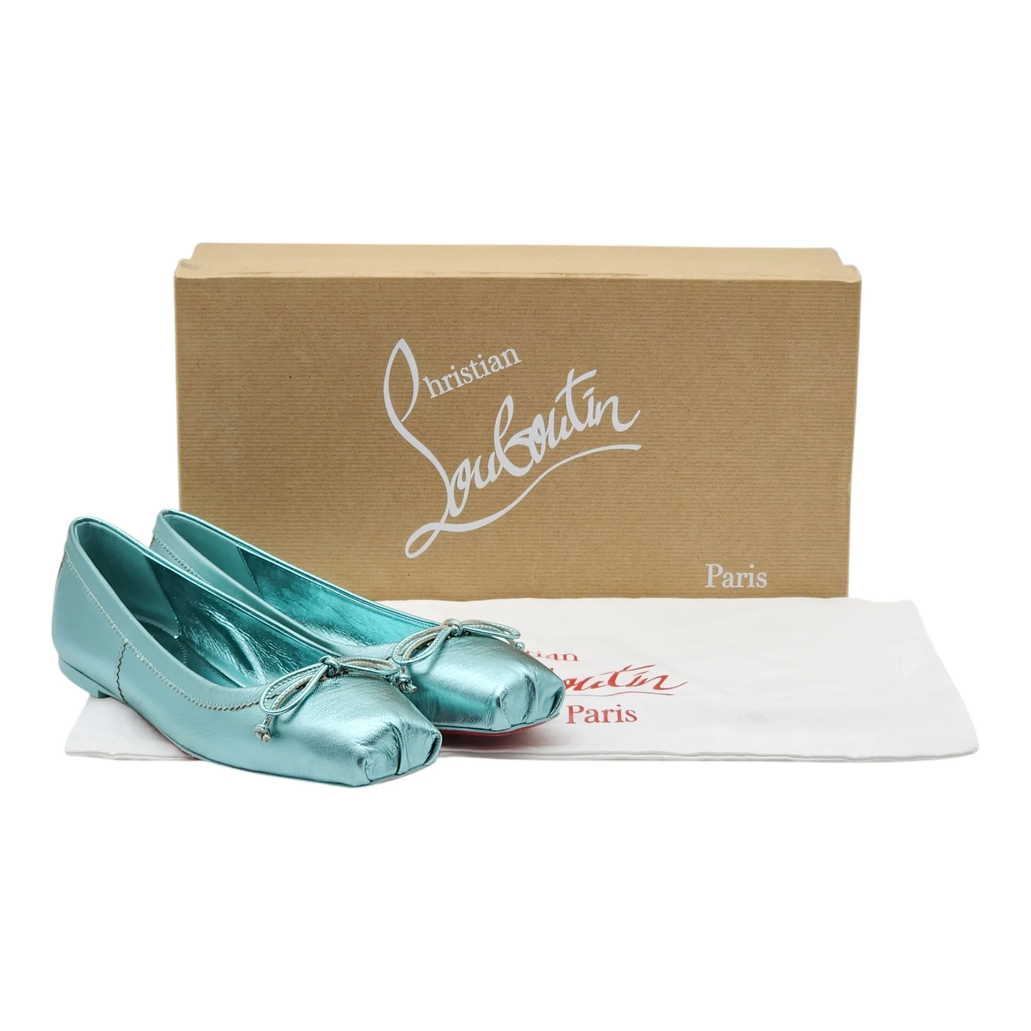 Christian Louboutin Mamadrague Ballet Flats - Leather - Green 37