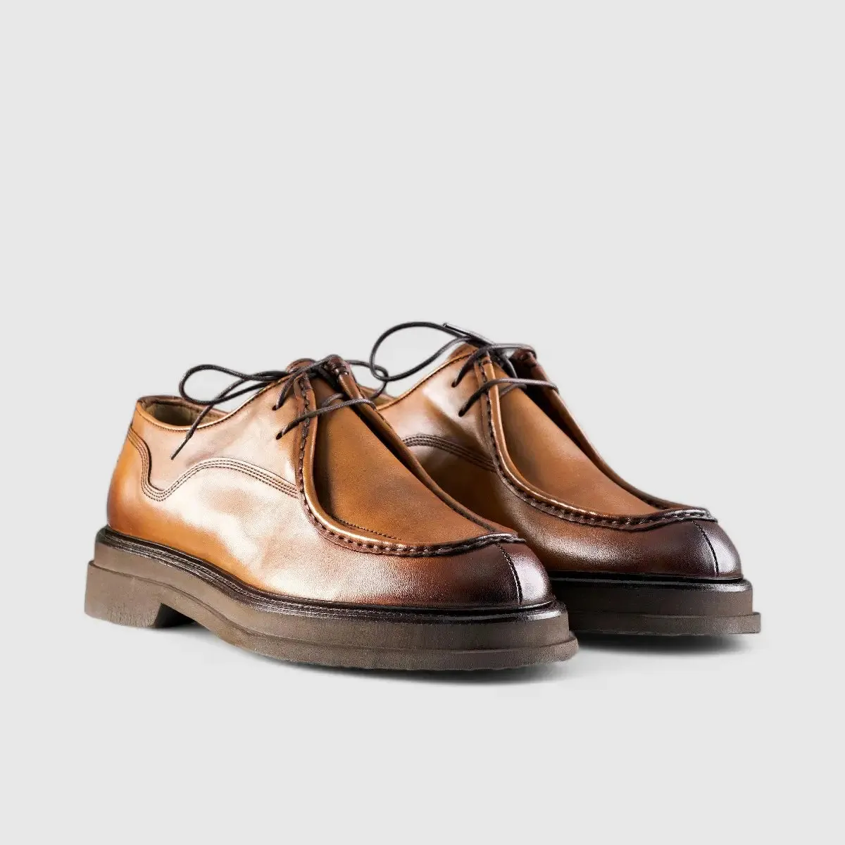 Chunky Sole Dress Oxfords Tan 0488