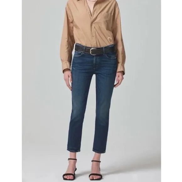 citizens of humanity ella slim crop jean dark wash