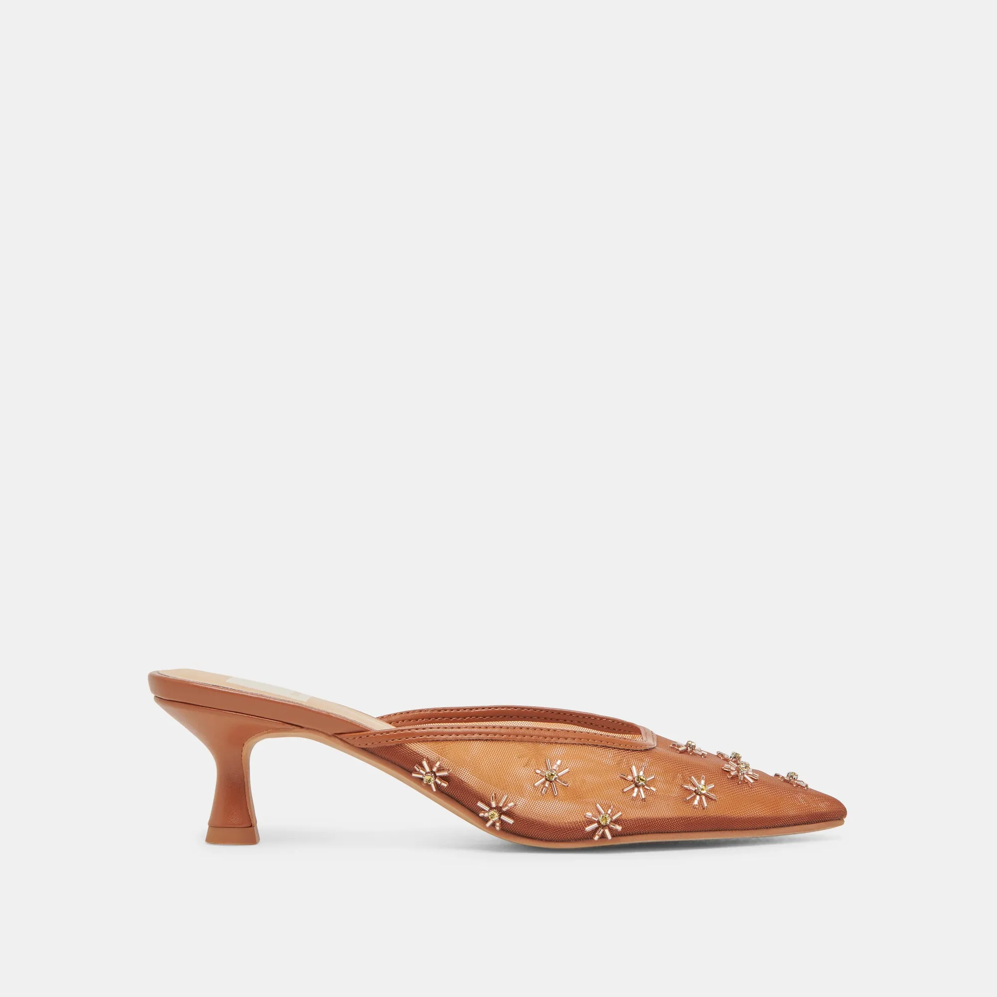 CLARA WIDE HEELS SADDLE MESH
