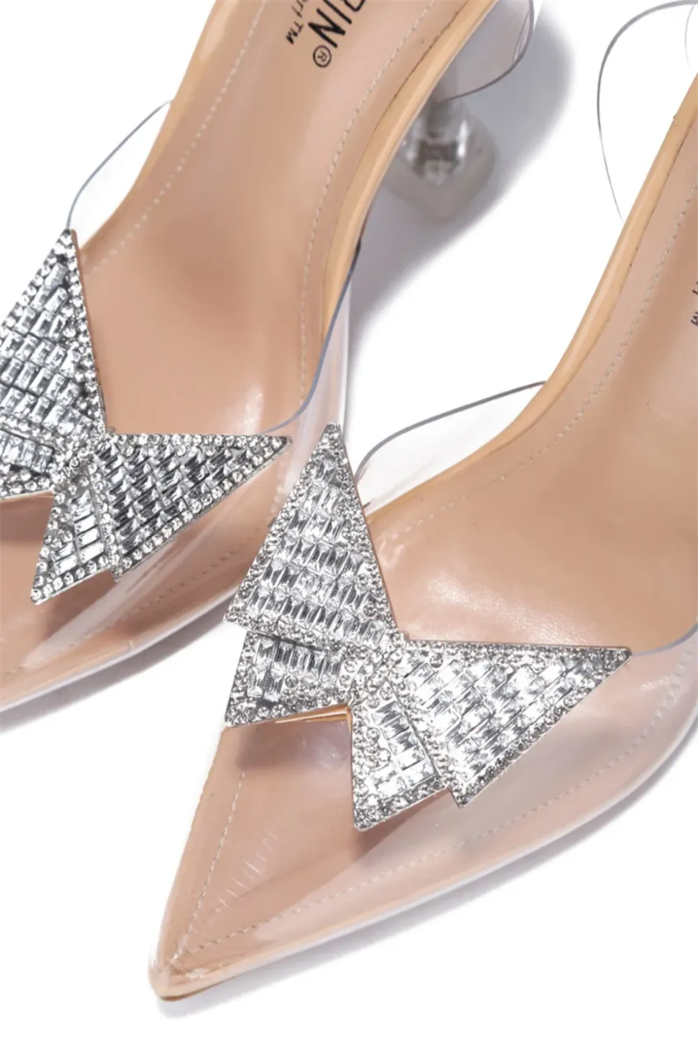 Clear Butterfly Slingback Heels