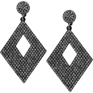 Clear Rhinestone Rhombus Felt Earrings