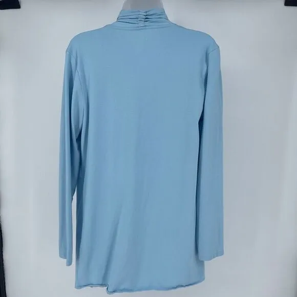 Coolibar Marietas Sun Wrap Sky Blue UPF 50  Long Sleeve Open Front Cardigan Sz M