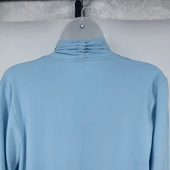Coolibar Marietas Sun Wrap Sky Blue UPF 50  Long Sleeve Open Front Cardigan Sz M