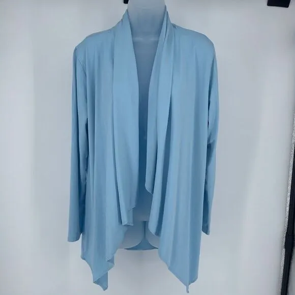 Coolibar Marietas Sun Wrap Sky Blue UPF 50  Long Sleeve Open Front Cardigan Sz M