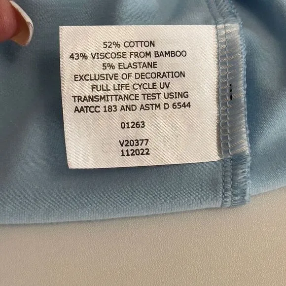 Coolibar Marietas Sun Wrap Sky Blue UPF 50  Long Sleeve Open Front Cardigan Sz M