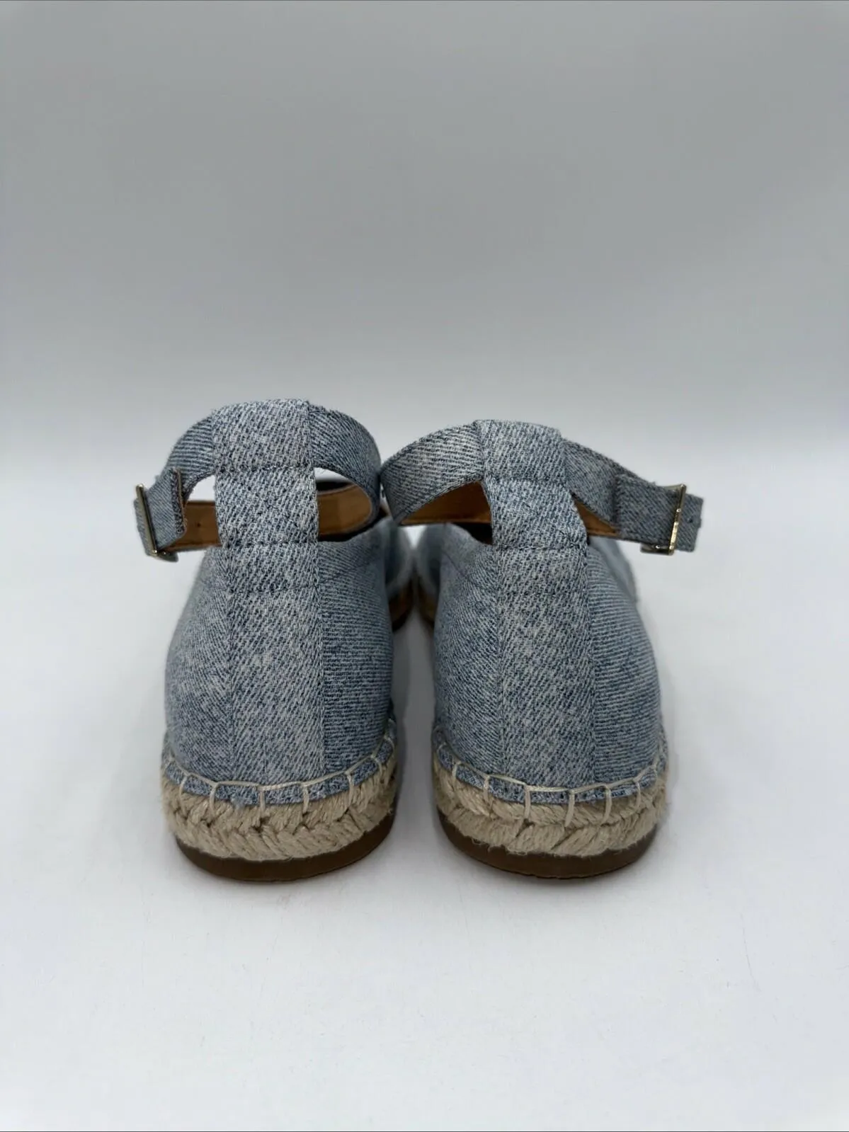 Crown Vintage Lertha Espadrilles Light Blue Denim Flats Women's Size 7.5 M