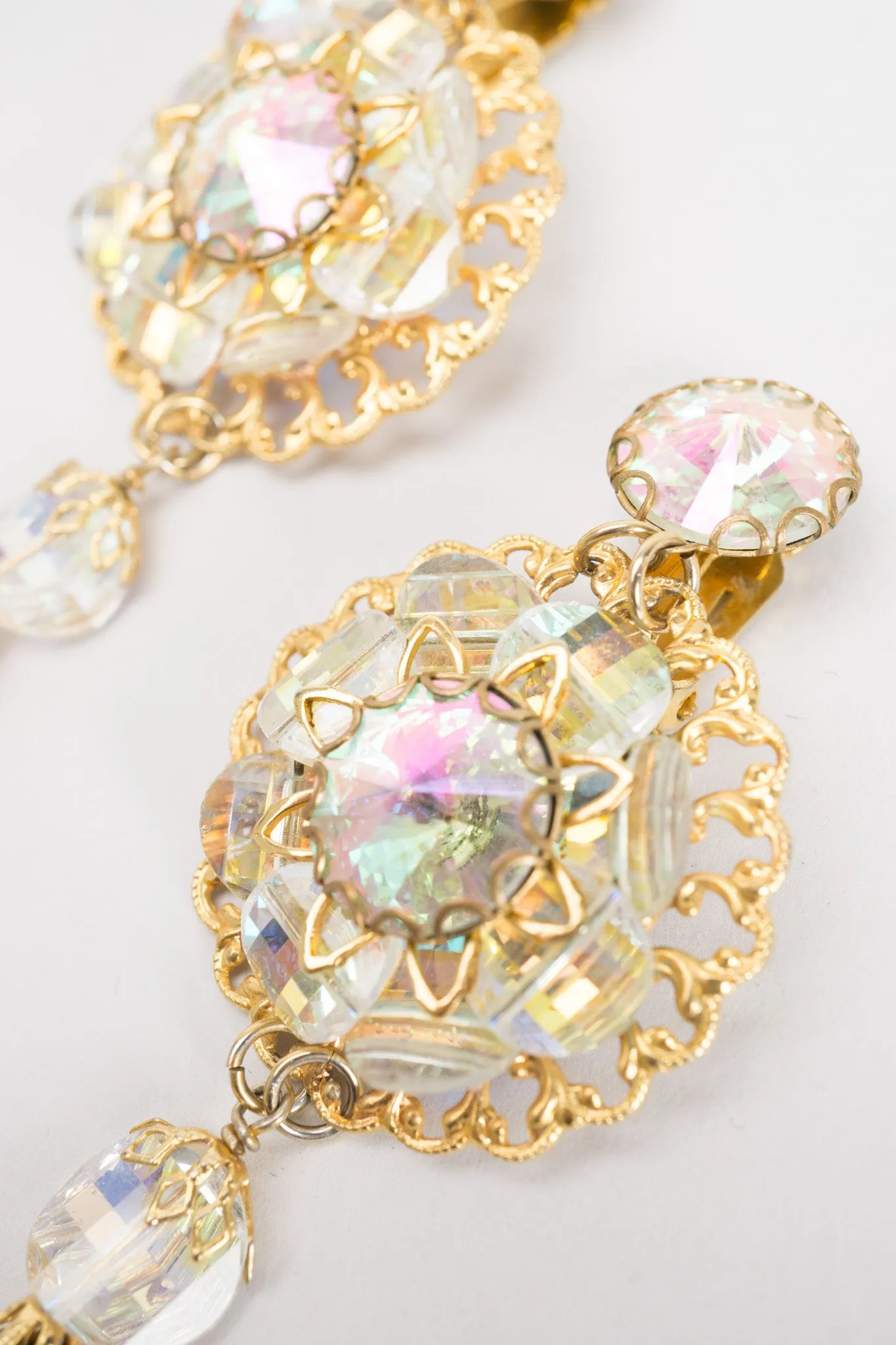 Crystal Filigree Tassel Earrings
