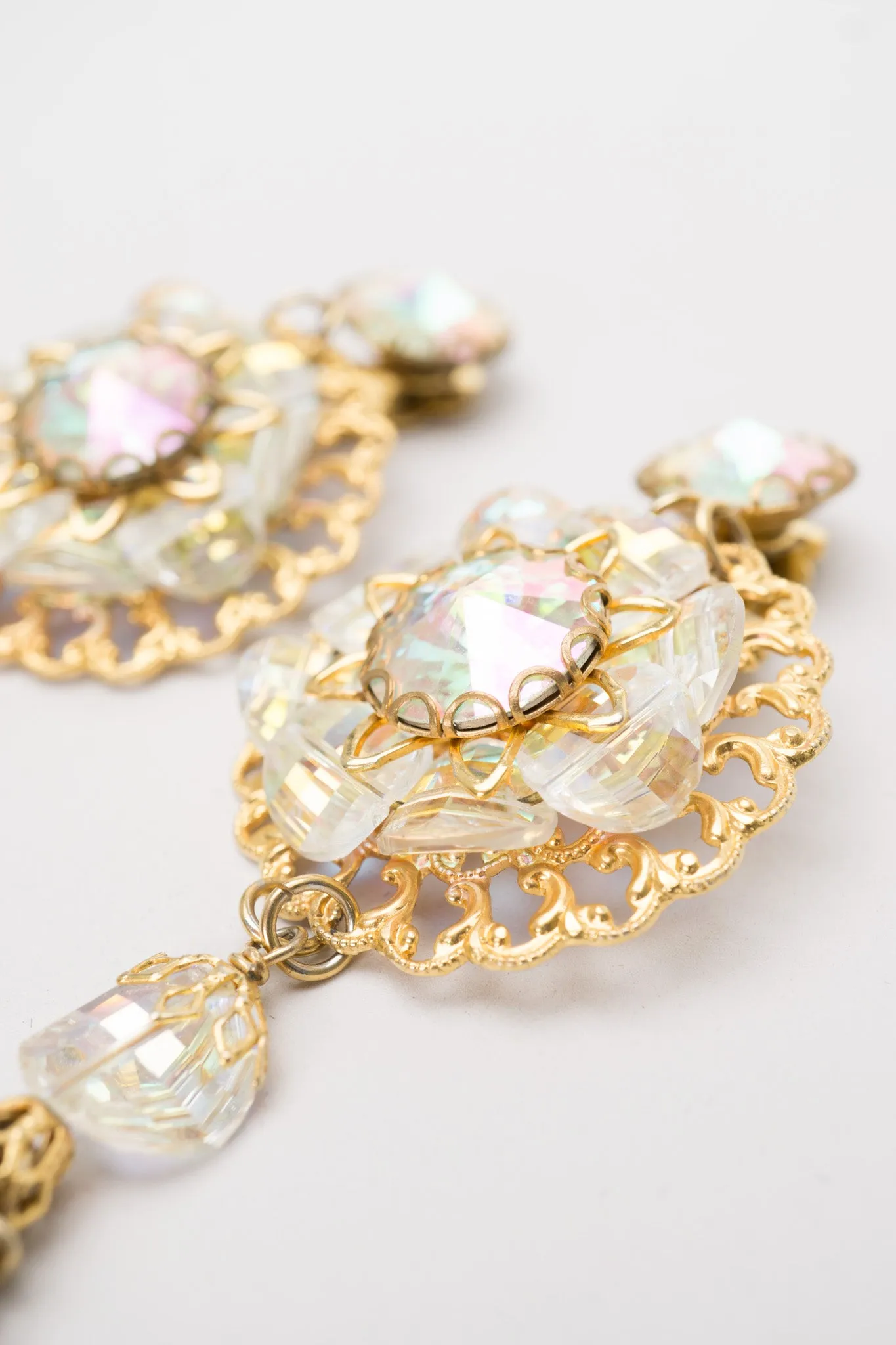 Crystal Filigree Tassel Earrings