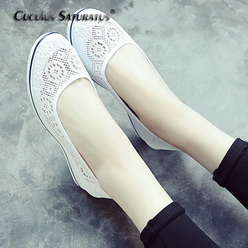 Cuculus 2018 New Canvas nurse shoes Solid Women Platform Casual Shoes Women Flat Bottom feminino Women shoes 437