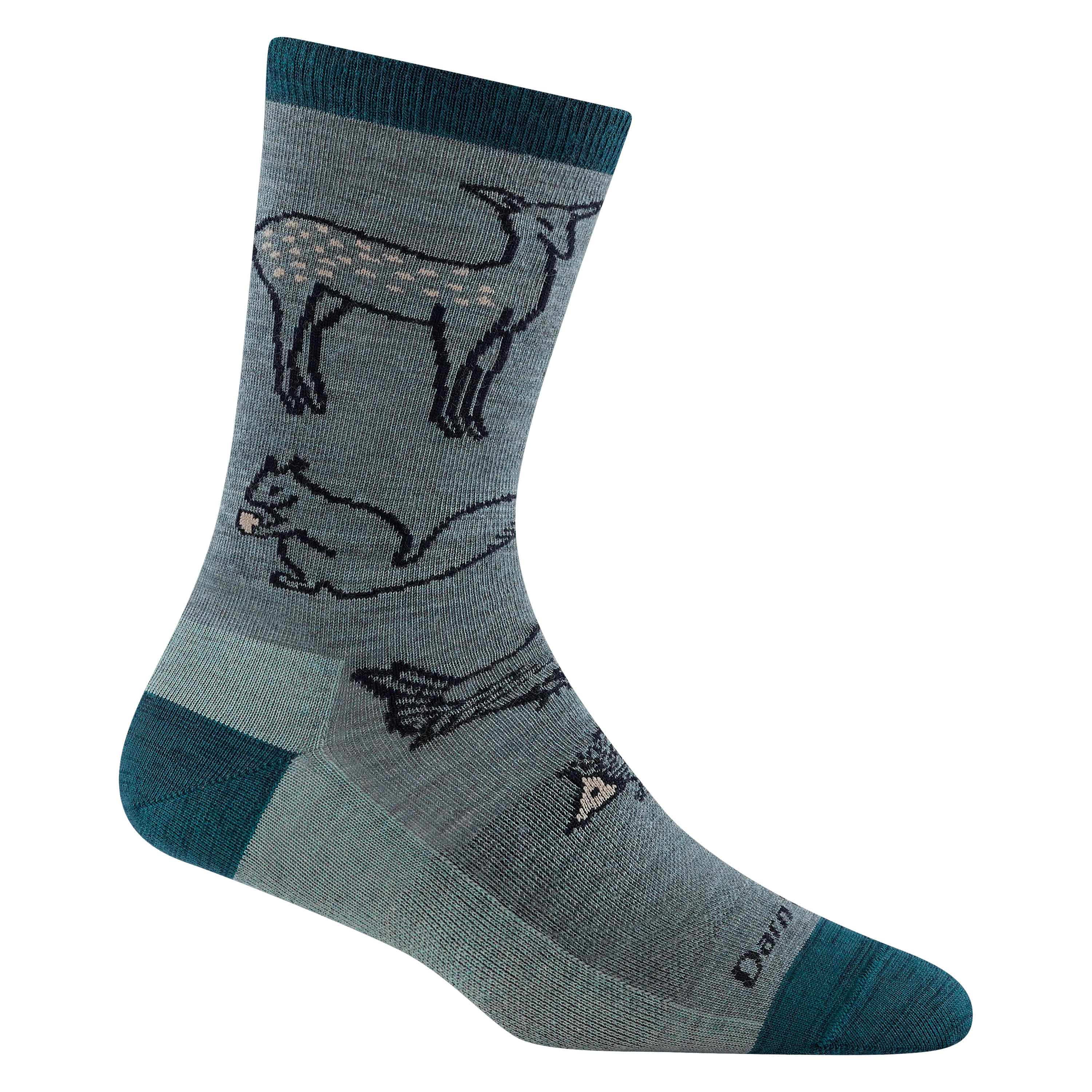 Darn Tough Womens Woodland Creatures Crew Lightweight Lifestyle Socks - Clearance