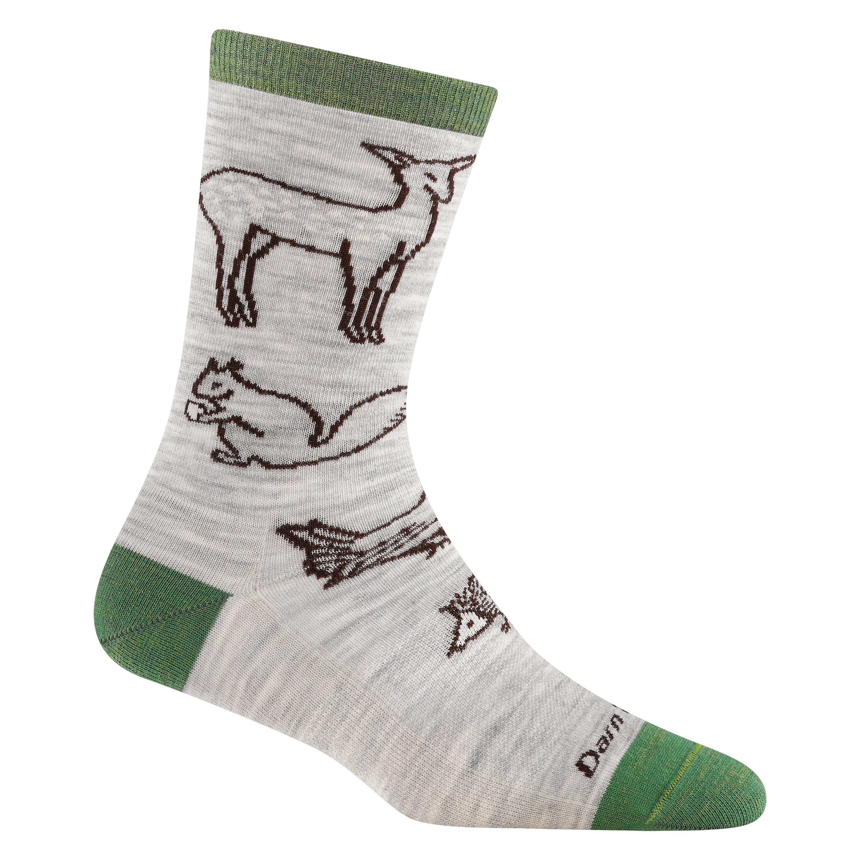 Darn Tough Womens Woodland Creatures Crew Lightweight Lifestyle Socks - Clearance