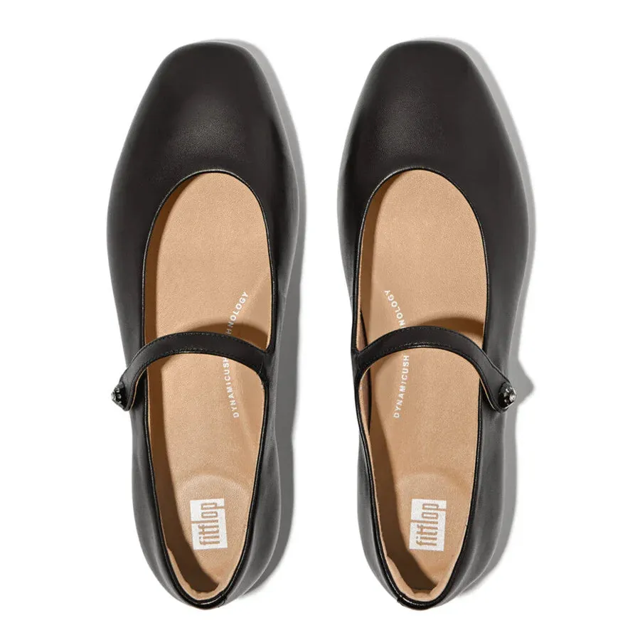Delicato Crystal Leather Mary Jane in Black