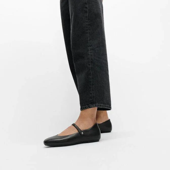 Delicato Crystal Leather Mary Jane in Black
