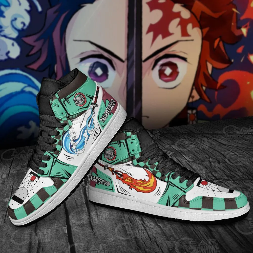 Demon Slayer Shoes Tanjiro Water and Fire J1 Sneakers Demon Slayer Shoes