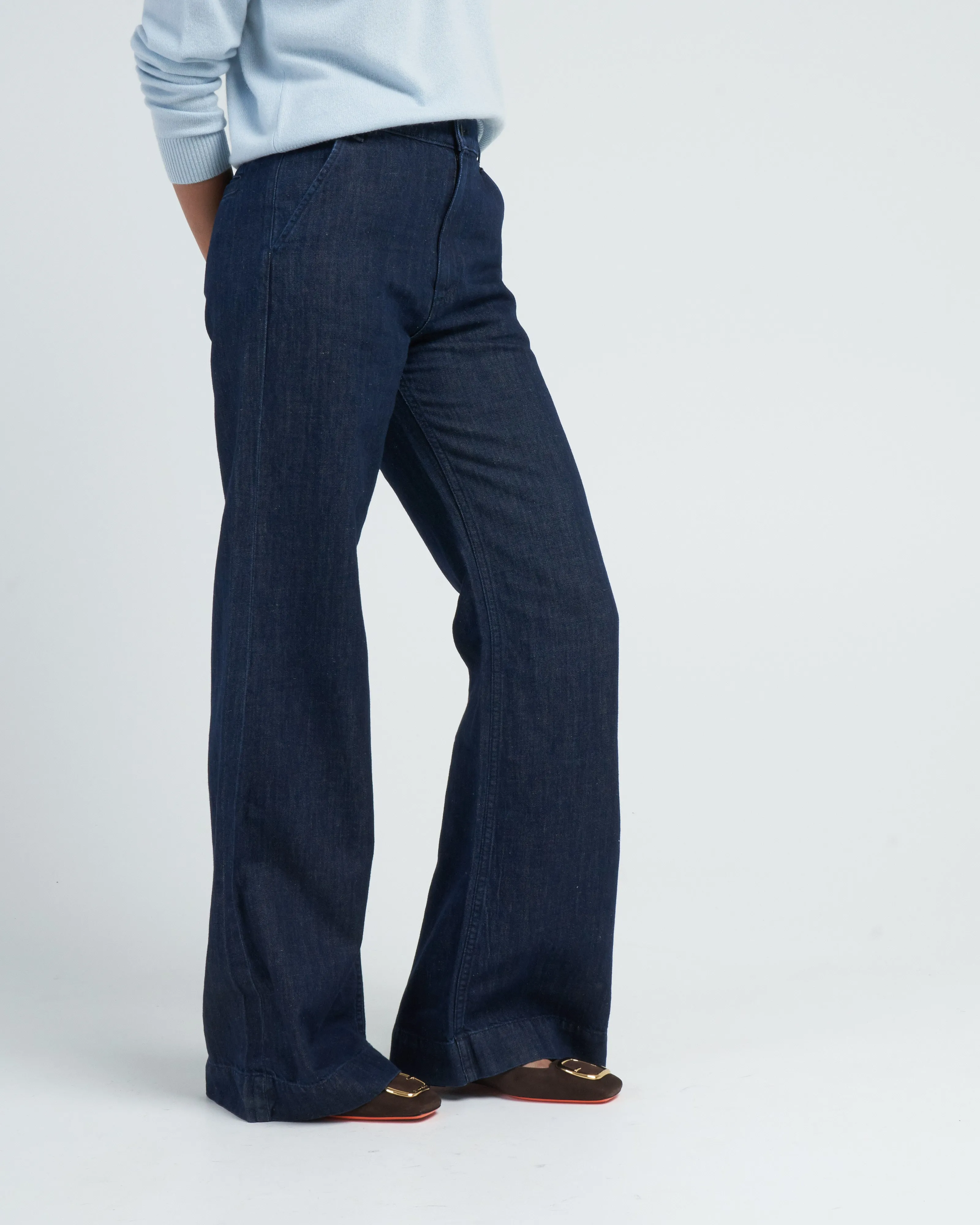 denim trouser - indigo linen