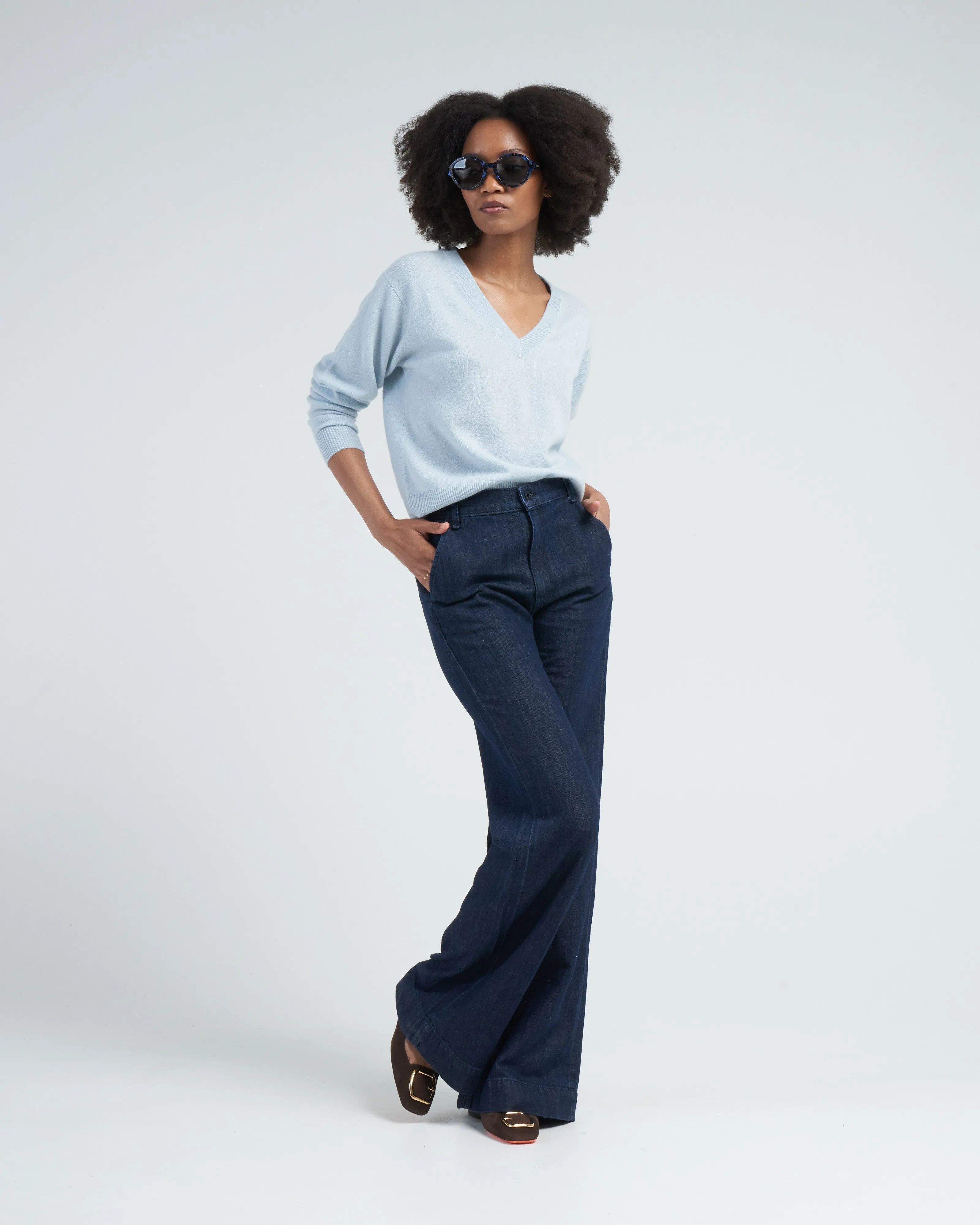 denim trouser - indigo linen