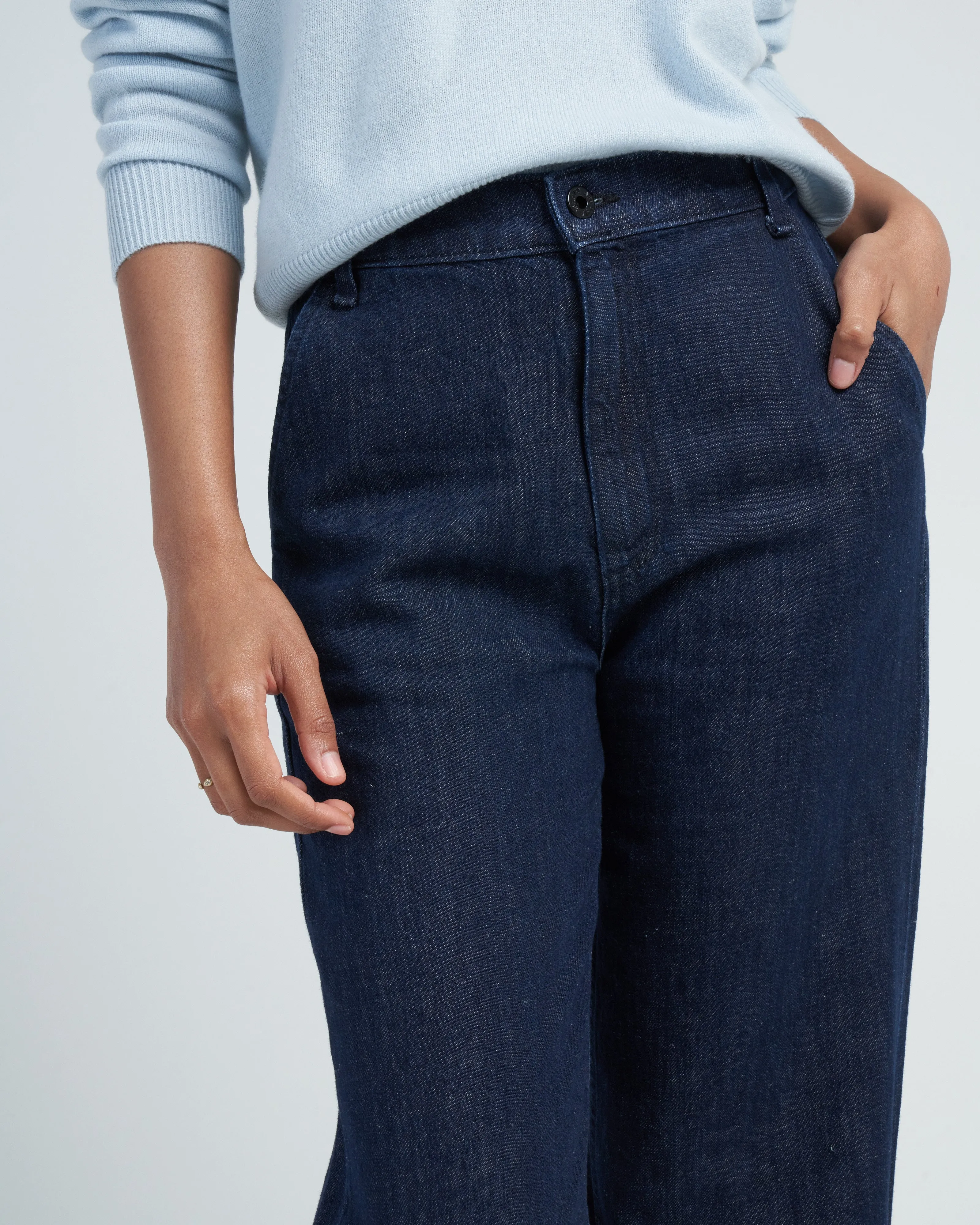denim trouser - indigo linen