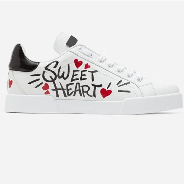 designer shoes china trainers flats stud embroidered sneakers rivet real leather women white metal italian embroidery crystal