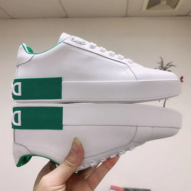 designer shoes china trainers flats stud embroidered sneakers rivet real leather women white metal italian embroidery crystal